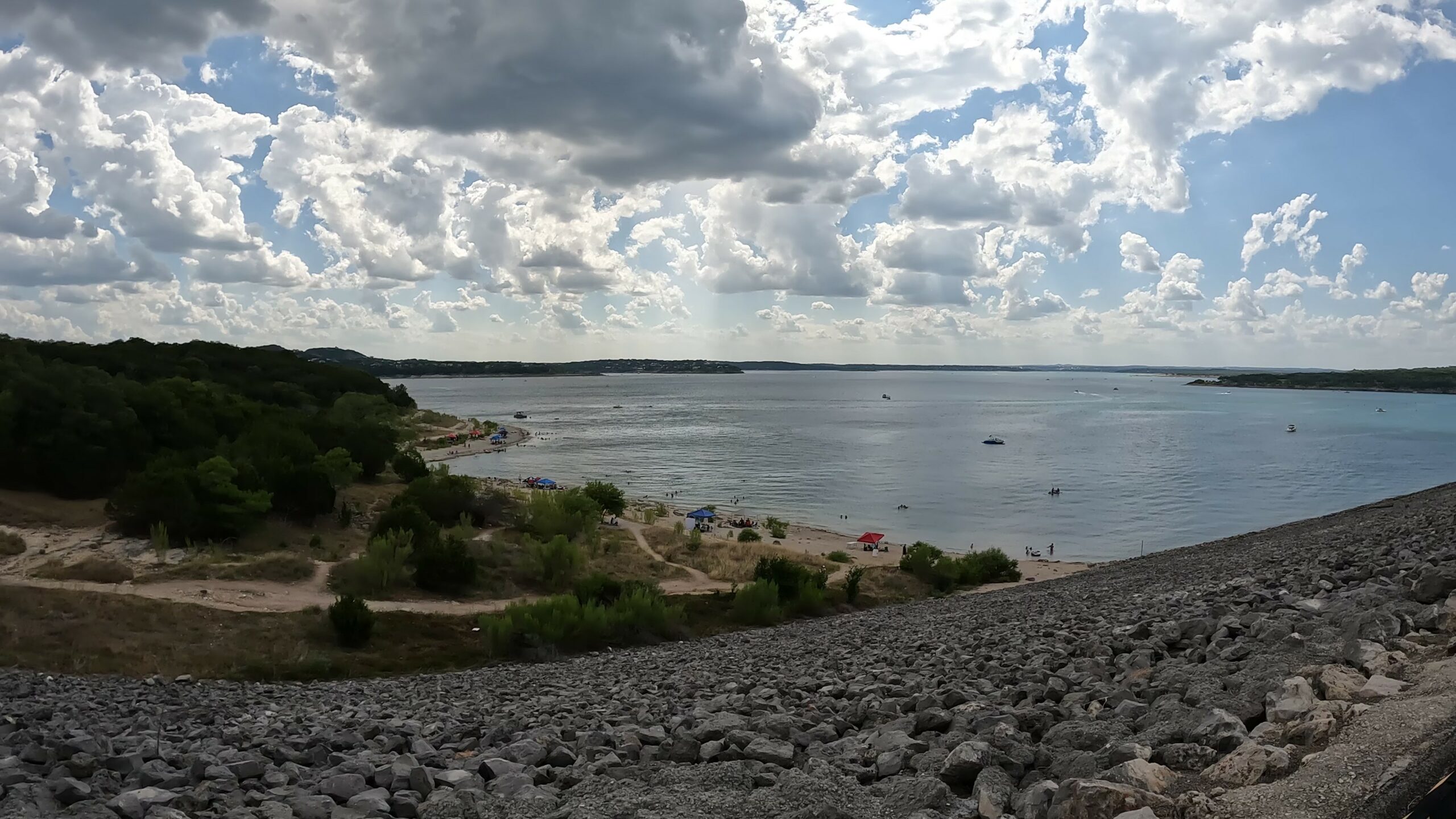 Canyon Lake Dam - Beach and Swimmers