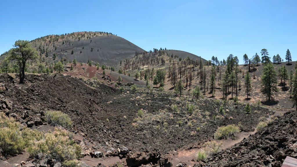 Lava flows and Sunset Crater Volcano in the Background