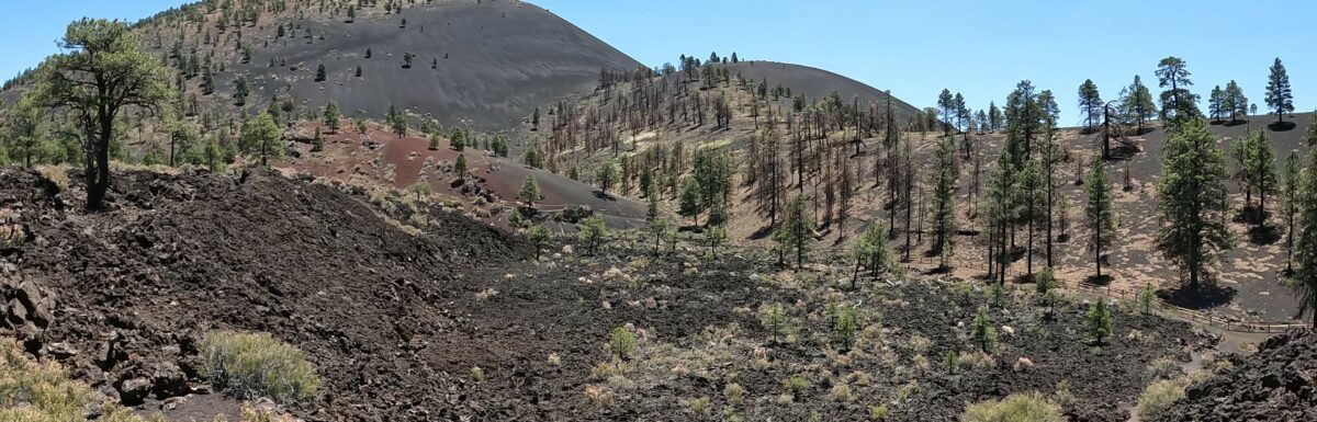 Lava flows and Sunset Crater Volcano in the Background