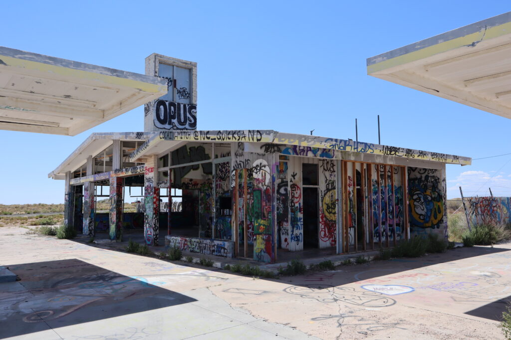 Abandoned Shell Gas Station at Two Guns, AZ