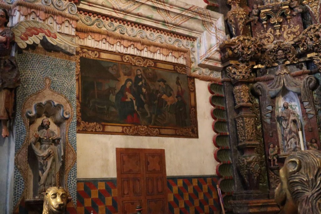 Ornate Sculptures, Statues, and Paintings in the Mission Church