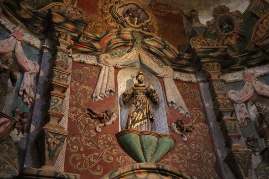 Detailed Paintings and Statuary Work inside the Mission Church