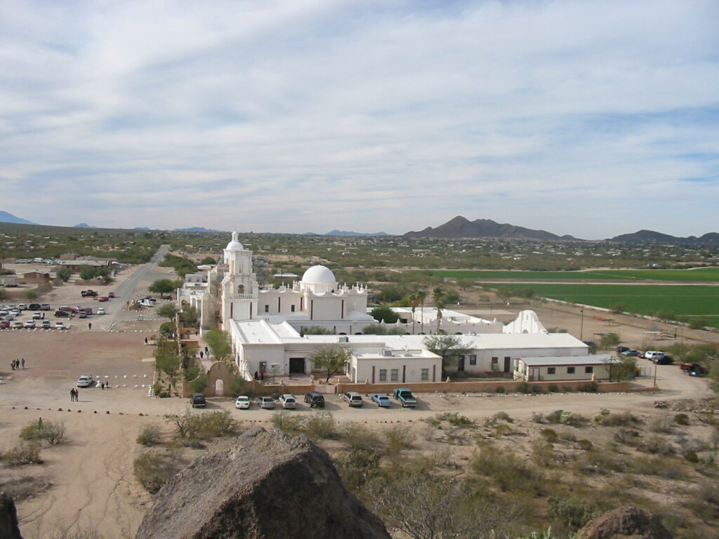 View of the Mission Church from on Grotto Hill